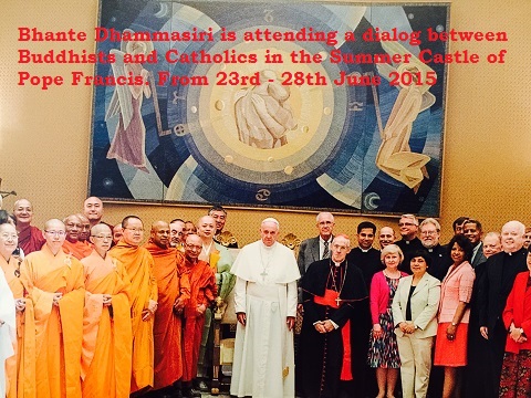 Bhante Dhammasiri with Pope Francis group, Vatican 2015